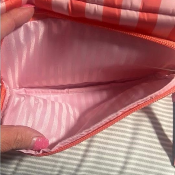 Victoria's Secret Coral Striped Cosmetic Bag Set - Picture 5 of 5